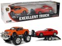 Zestaw Pojazdów Pomarańczowy Monster Truck Czerwone BMW Laweta 58 cm Zestaw Pojazdów Pomarańczowy Monster Truck Czerwone BMW Laweta 58 cm