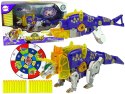 Dinobots 2w1 Dinozaur Pistolet na Strzałki Fioletowy Triceratops Tarcza Dinobots 2w1 Dinozaur Pistolet na Strzałki Fioletowy Triceratops Tarcza