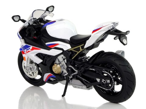 Motocykl Model BMW S1000RR Biały Dźwięki Światła Motocykl Model BMW S1000RR Biały Dźwięki Światła
