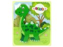 Drewniane Puzzle Dinozaur Isanosaurus Tyranosaurus Zielony Drewniane Puzzle Dinozaur Isanosaurus Tyranosaurus Zielony