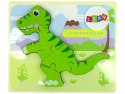 Drewniane Puzzle Dinozaur Isanosaurus Tyranosaurus Zielony Drewniane Puzzle Dinozaur Isanosaurus Tyranosaurus Zielony