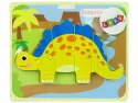 Drewniane Puzzle Dinozaur Stegosaurus Żółty Oviraptor Żółty Drewniane Puzzle Dinozaur Stegosaurus Żółty Oviraptor Żółty
