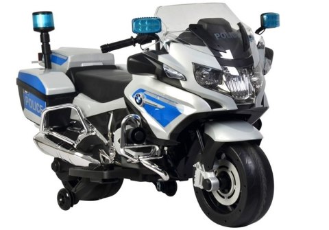 Motor na Akumulator BMW R1200 Policja Srebrny Motor na Akumulator BMW R1200 Policja Srebrny