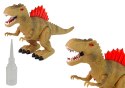 Dinozaur Zieje Ogniem Para Wodna Świeci Na Baterie Brązowy Dinozaur Zieje Ogniem Para Wodna Świeci Na Baterie Brązowy