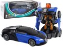 Samochód-Robot 2w1 Bugatti Niebieski Efekty Świetlne Samochód-Robot 2w1 Bugatti Niebieski Efekty Świetlne