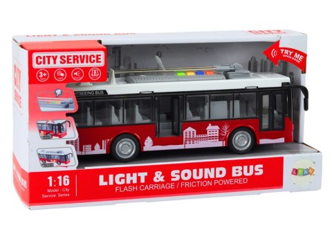 Trolejbus Autobus 1:16 Światła Dźwięki Napęd Biało-Czerwony Trolejbus Autobus 1:16 Światła Dźwięki Napęd Biało-Czerwony