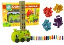 Autko Zielony Dinozaur na Baterie Układające Kolorowe Domino 4 Kolory Klocków Autko Zielony Dinozaur na Baterie Układające Kolorowe Domino 4 Kolory Klocków