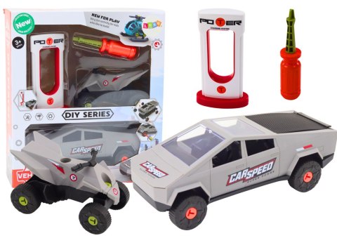 Zestaw Nowoczesne Auto z Quadem Do Rozkręcania DIY Siwy Zestaw Nowoczesne Auto z Quadem Do Rozkręcania DIY Siwy