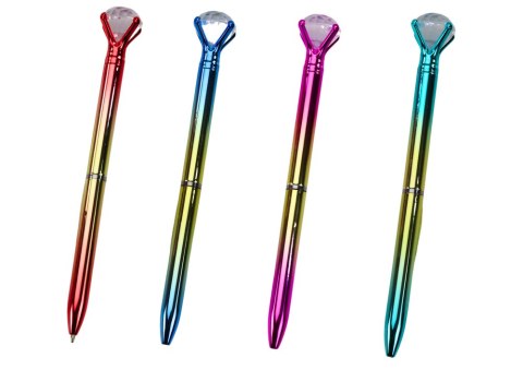 Długopis Z Diamentem W Połysku Złoto Kolorowy Niebieski Wkład 0.7mm Mix Długopis Z Diamentem W Połysku Złoto Kolorowy Niebieski Wkład 0.7mm Mix