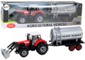 Traktor Rolniczy Koparka z Cysterną Napęd Czerwony Traktor Rolniczy Koparka z Cysterną Napęd Czerwony