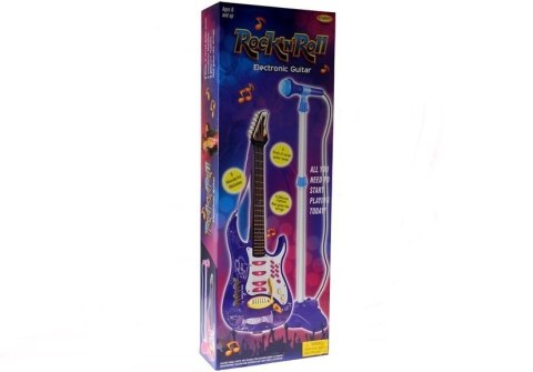 Gitara ze Statywem i Mikrofonem Różowa Gitara ze Statywem i Mikrofonem Różowa