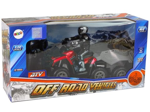Quad z Przyczepką 1:10 Off-Road Czerwony 2,4G Quad z Przyczepką 1:10 Off-Road Czerwony 2,4G