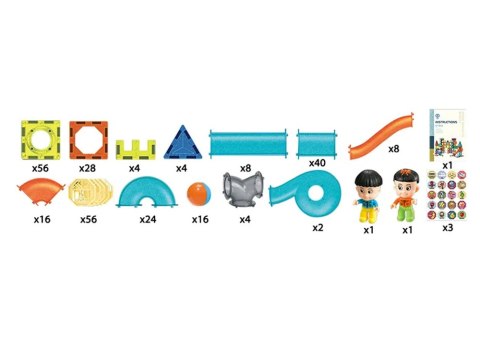Magiczne Klocki Magnetyczne Zjeżdżalnia Dla Kulek Budowle 3D 268 Elementów Magiczne Klocki Magnetyczne Zjeżdżalnia Dla Kulek Budowle 3D 268 Elementów