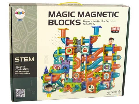 Magiczne Klocki Magnetyczne Zjeżdżalnia Dla Kulek Budowle 3D 268 Elementów Magiczne Klocki Magnetyczne Zjeżdżalnia Dla Kulek Budowle 3D 268 Elementów