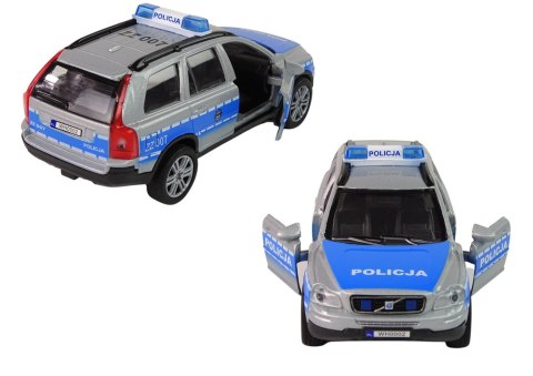 Metalowe Autko Volvo XC90 Policja Dźwięk Światła HKG002 Metalowe Autko Volvo XC90 Policja Dźwięk Światła HKG002