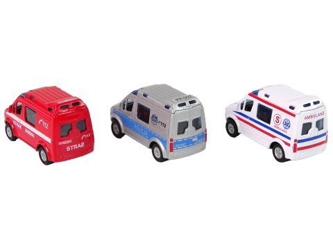 Metalowe Autko Mini Van Straż Pożarna Policja 8cm Metalowe Autko Mini Van Straż Pożarna Policja 8cm