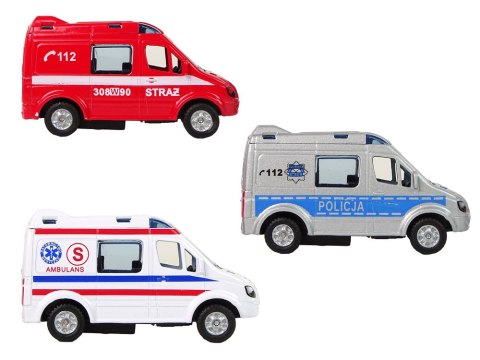 Metalowe Autko Mini Van Straż Pożarna Policja 8cm Metalowe Autko Mini Van Straż Pożarna Policja 8cm