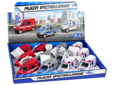 Metalowe Autko Mini Van Straż Pożarna Policja 8cm Metalowe Autko Mini Van Straż Pożarna Policja 8cm
