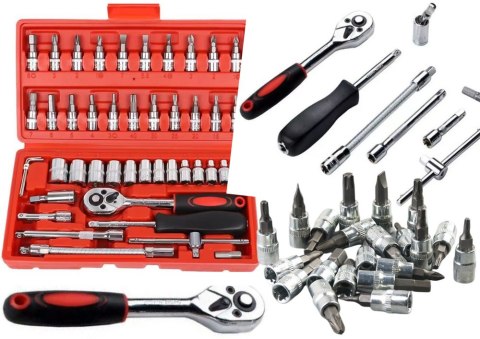Zestaw Kluczy Nasadowych 1/4" - 46 Elementów w Walizce Zestaw Kluczy Nasadowych 1/4" - 46 Elementów w Walizce