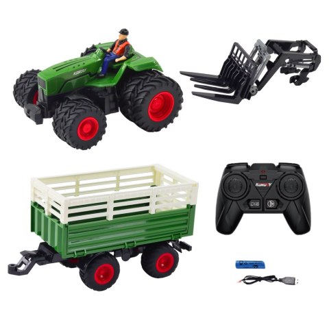 Traktor ośmiokołowy z widłami RC Traktor ośmiokołowy z widłami RC