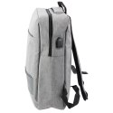 Plecak Miejski Biznesowy USB Przegroda Środkowa Szary 14L 40cm