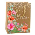 Torba Prezentowa Napis Love Kwiaty 23 x 18 x 10,5 cm Torba Prezentowa Napis Love Kwiaty 23 x 18 x 10,5 cm