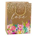 Torba Prezentowa Napis Love Kwiaty 23 x 18 x 10,5 cm Torba Prezentowa Napis Love Kwiaty 23 x 18 x 10,5 cm