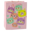 Torba Prezentowa Papierowa Kotki Brokatowa 23 x 18 x 10,5 cm Torba Prezentowa Papierowa Kotki Brokatowa 23 x 18 x 10,5 cm
