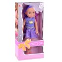 Lalka W Sukience z Koroną Długie Włosy Fioletowa Szczotka 38cm Lalka W Sukience z Koroną Długie Włosy Fioletowa Szczotka 38cm