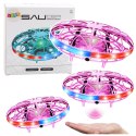 Dron UFO Sterowany Ręką RC Światła LED Różowy Dron UFO Sterowany Ręką RC Światła LED Różowy