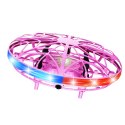 Dron UFO Sterowany Ręką RC Światła LED Różowy Dron UFO Sterowany Ręką RC Światła LED Różowy
