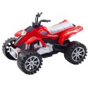 Quad Terenowy Z Napędem Bieżnikowane Koła Czerwony Quad Terenowy Z Napędem Bieżnikowane Koła Czerwony
