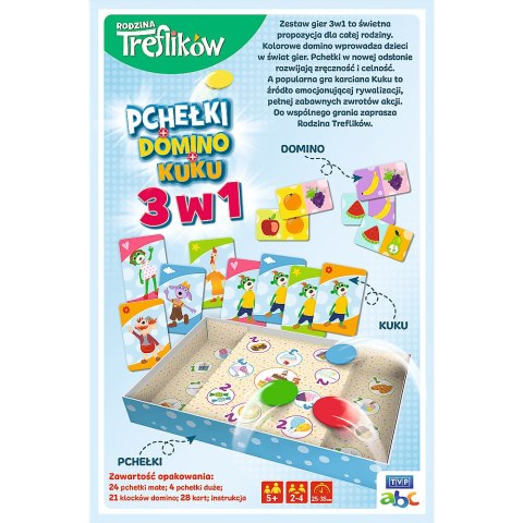 Gra 3w1 Domino Pchełki Kuku Rodzina Treflików 01921 Gra 3w1 Domino Pchełki Kuku Rodzina Treflików 01921
