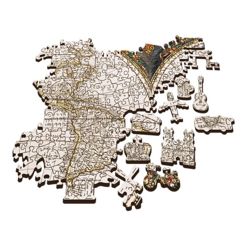 1000 Puzzle Drewniane - Antyczna mapa świata 20144 1000 Puzzle Drewniane - Antyczna mapa świata 20144