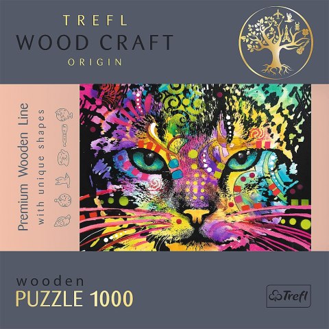 1000 Puzzle Drewniane - Kolorowy kot 20148 1000 Puzzle Drewniane - Kolorowy kot 20148