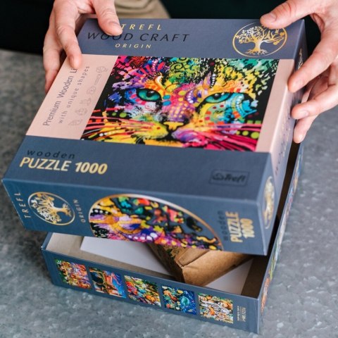 1000 Puzzle Drewniane - Kolorowy kot 20148 1000 Puzzle Drewniane - Kolorowy kot 20148