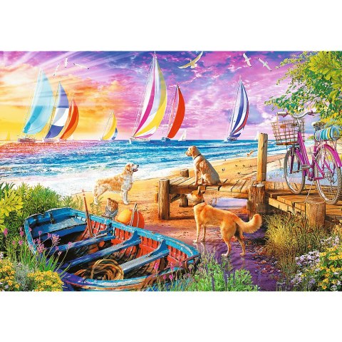 PUZZLE TREFL PRIME UFT 1000 - Vacay Time przedstawiające żaglówki na tle zachodzącego słońca 10697 PUZZLE TREFL PRIME UFT 1000 - Vacay Time przedstawiające żaglówki na tle zachodzącego słońca 10697