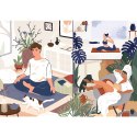 PUZZLE TREFL PRIME UFT 1000 - Yoga, Cats and Coffee kolaż Peace of Mind 10695