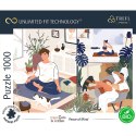 PUZZLE TREFL PRIME UFT 1000 - Yoga, Cats and Coffee kolaż Peace of Mind 10695
