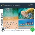 PUZZLE TREFL PRIME UFT 1500 - Aerial Mindblow przedstawiające kolaż z wakacyjnych widoków z lotu ptaku 26192