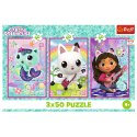 Puzzle 3x50 - Poznajcie Gabby i kotki Gabbys Dollhouse Trefl 34876 Puzzle 3x50 - Poznajcie Gabby i kotki Gabbys Dollhouse Trefl 34876