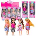 Mini Laleczka Księżniczka Z Koroną Kolorowa Sukienka 14cm Mix Mini Laleczka Księżniczka Z Koroną Kolorowa Sukienka 14cm Mix