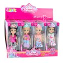 Mini Laleczka Księżniczka Z Koroną Kolorowa Sukienka 14cm Mix Mini Laleczka Księżniczka Z Koroną Kolorowa Sukienka 14cm Mix