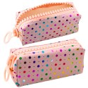 Piórnik Szkolny Organizer W Kolorowe Kropki Duży Suwak Różowy 21x8cm Piórnik Szkolny Organizer W Kolorowe Kropki Duży Suwak Różowy 21x8cm