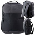 Plecak Miejski Biznesowy USB Kieszeń na Laptopa Czarny 16L 45cm Plecak Miejski Biznesowy USB Kieszeń na Laptopa Czarny 16L 45cm